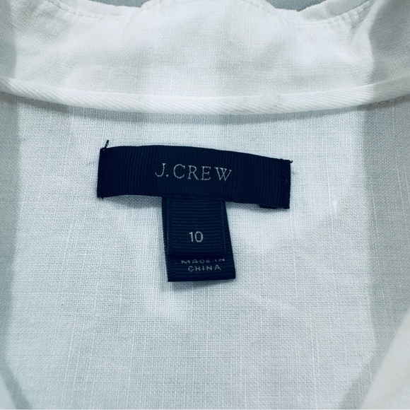 J.CREW long sleeve button-down in linen-cotton blend / White / Women's Size 10 - Picture 6 of 13